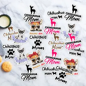 Stickers Pack 20 Pcs Chihuahua Guitar Mom Skateboard Aesthetic Colorful Waterproof Vinyl Bike Car Luggage Laptop Bottle Water Bumper