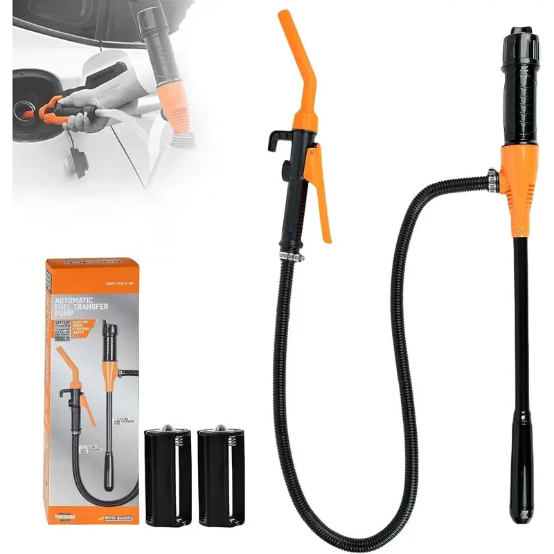 Upgrade Portable Power Battery Pump, Battery Operated Electric Siphon Pump, Gas Pump for Gas Can, Extended Hose Fuel Transfer Pump,  Portable Hand Fuel Pump for Gas, Fuel, Diesel, Water Transfer.