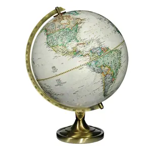 Replogle Made in USA Grosvenor 12″ Antique Raised Relief Desk Globe – National Geographic Collection, Vintage Style, Office & Home Decor, Educational World Globe