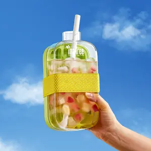 Ina Tree Health Revive ChillSip Ice Bottle 2-in-1 Water Bottle, Fruit Infuser & One-Click Ice Maker, 800ml Green