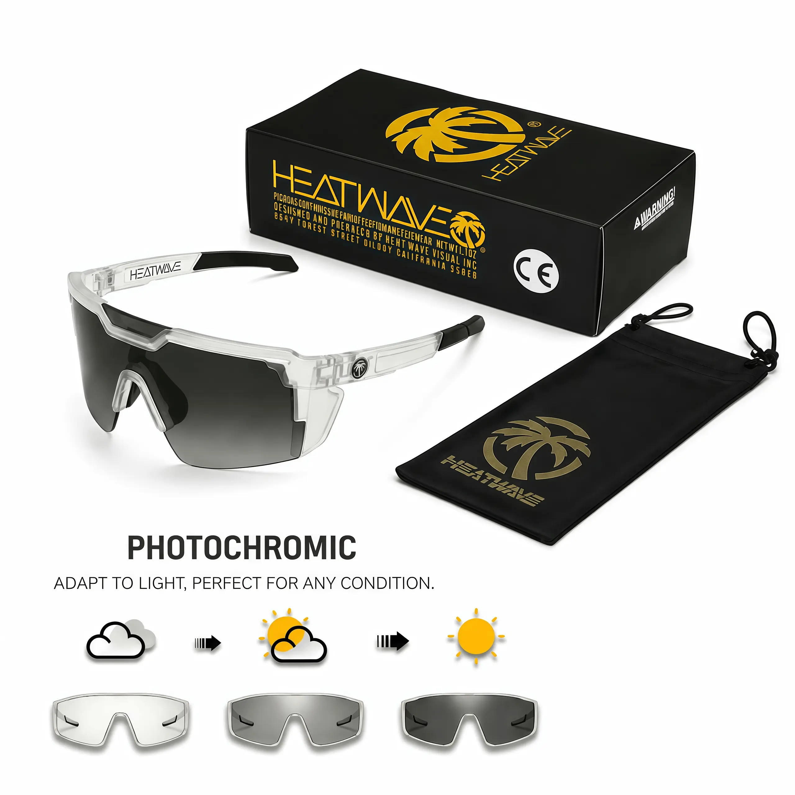HEATWAVE Photochromic UV400 Protective Sunglasses – Dual-Use for Kitchen & Cycling (Professional Kitchen Accessory)
