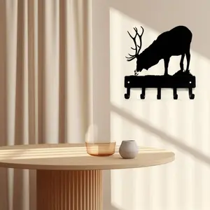 Elk Shaped Key Rack, Wall Mounted Hook, Wall Art for Home Decor, Wall Decor for Living Room Bedroom, Home Decor, Shelves
