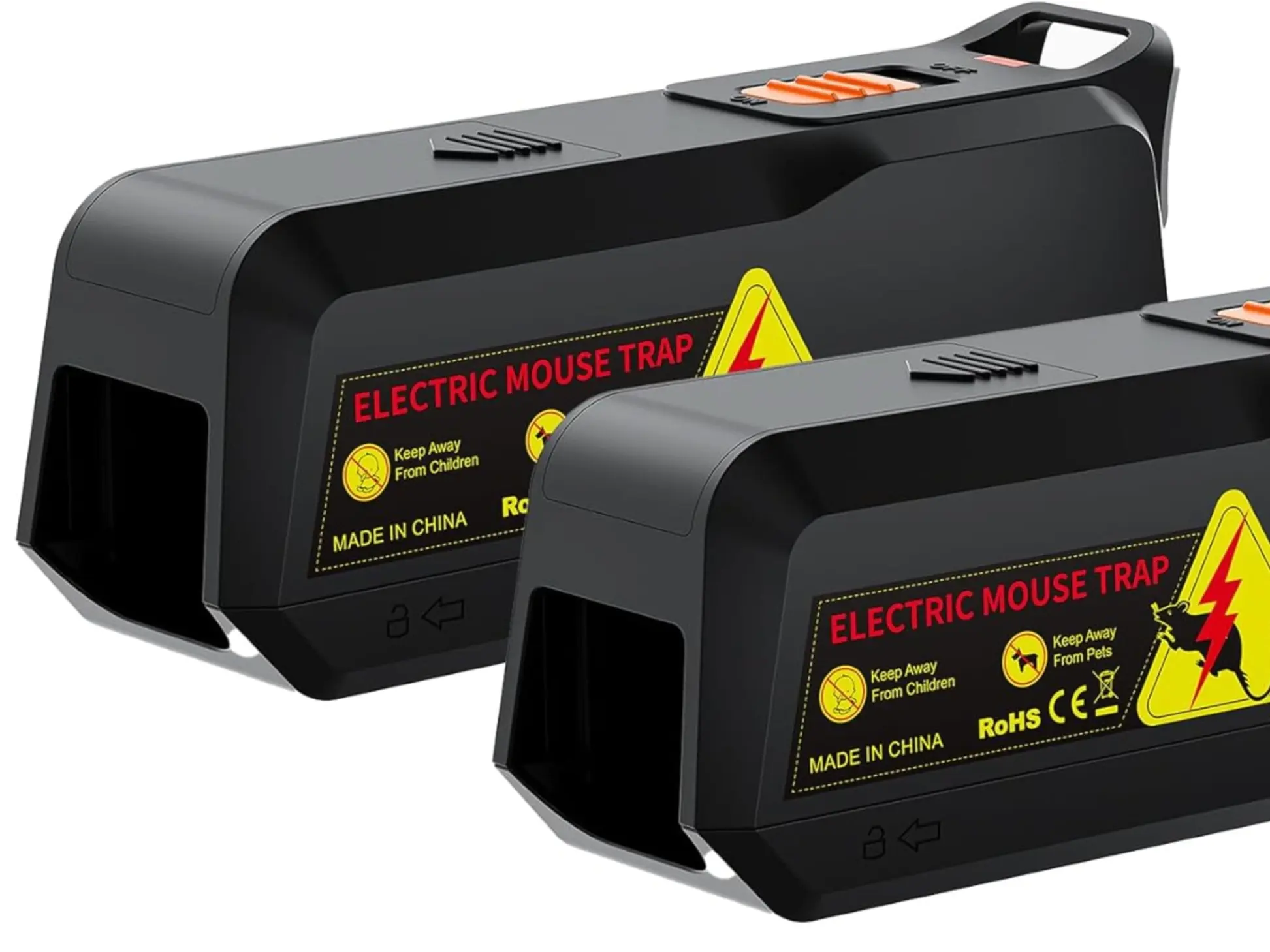 Electric Mouse Trap Electronic Mice Zapper Electric Mouse Catcher with High Voltage 2 Packs Mice Traps Indoor for Home Portable Battery or Plug in Reusable for Living Room Bedroom