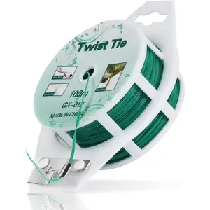 328ft (100m) Twist Ties, Green Garden  Ties with  for Gardening and Office Organization, Home