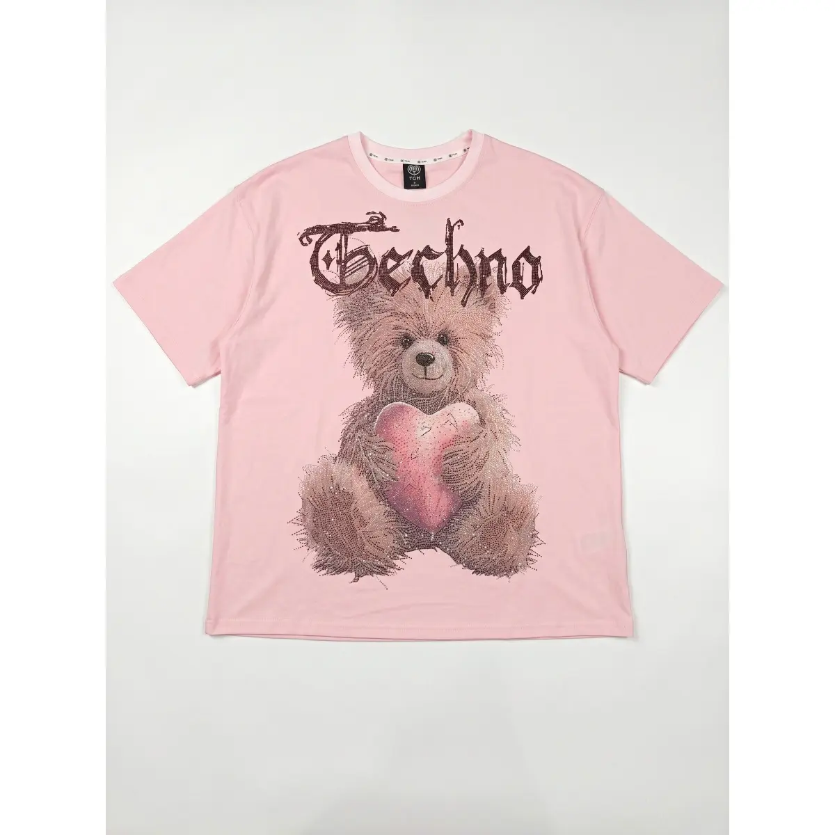 TCH - Y2K Vintage Grunge Teddy Bear Print Oversized Pink Tee | Coquette Gothic Graphic T-Shirt Aesthetic Loose Streetwear Top For Women