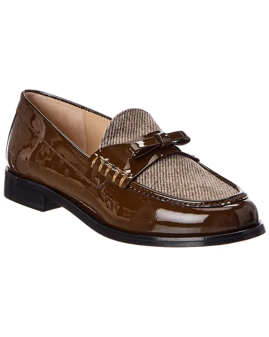 Stuart Weitzman Lottie Bow Twill & Patent Loafer