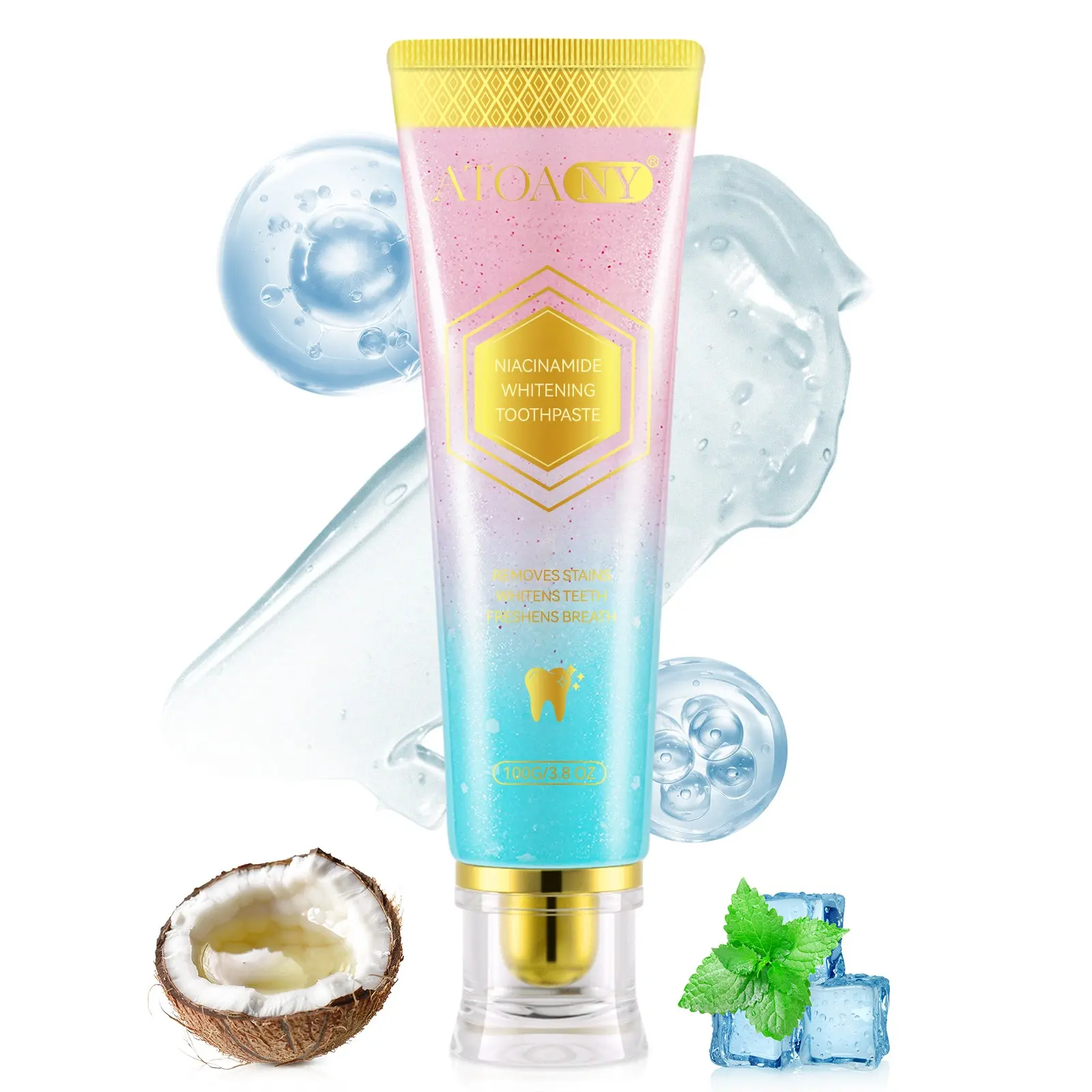 ATOANY Niacinamide Toothpaste,Toothpaste with nicotinamide, perfect oral care, fresh breath, display confident smile, suitable for daily use