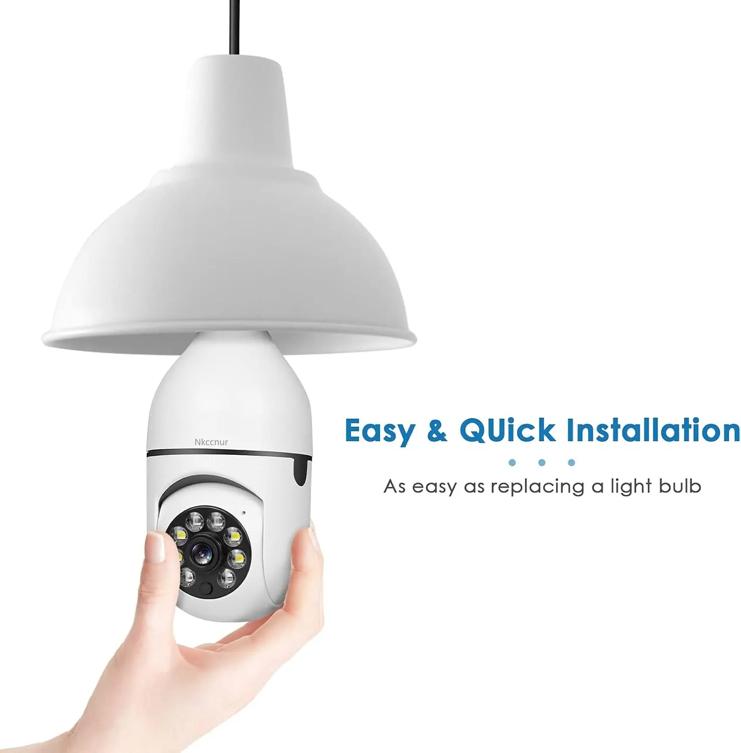 NKCCNUR 1pc indoor wall-mounted camera, HD display, motion tracking, 355° rotation, two-way talk, supports SD card storage.