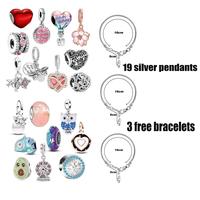 Silver Set(19 sliver pendants+3 free bracelets)