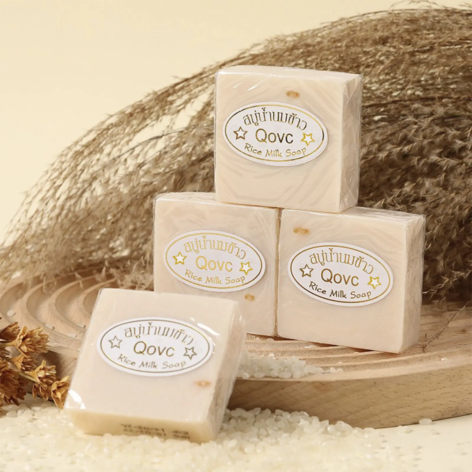 Handmade Rice Extract Soap Set, 12 Pieces All-Natural Cold Process Soap Bars, Gentle Cleansing Facial Soap & Moisturizing Bath Soap, Perfect Skin-Care Gifts for Family and Friends