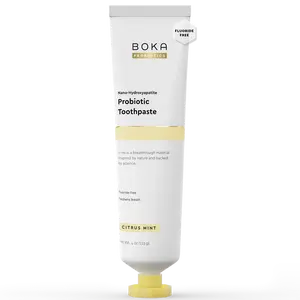Boka Probiotic Toothpaste, Nano Hydroxyapatite Fluoride Free, Dental Oral Probiotics for Teeth & Gums, Women, Men & Kids - Citrus Mint, 4 Fl Oz, 1Pk