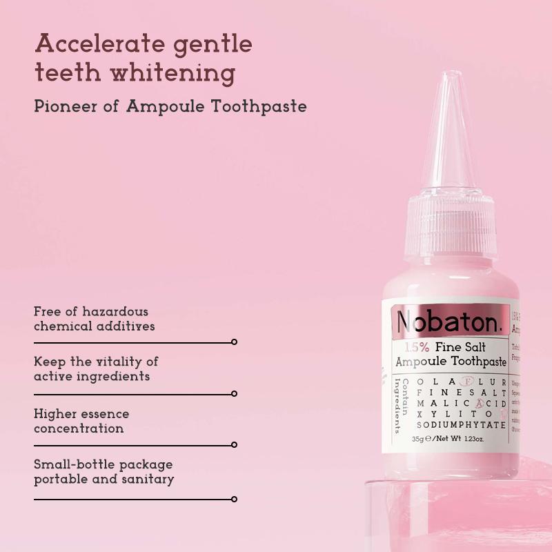 Nobaton Farm Oral Care Toothpaste Gift Set — Ampoule-Grade Formula: Long-Lasting Fresh Breath, Removes Yellow Stains — 1.5% Pink Salt Ampoule Toothpaste