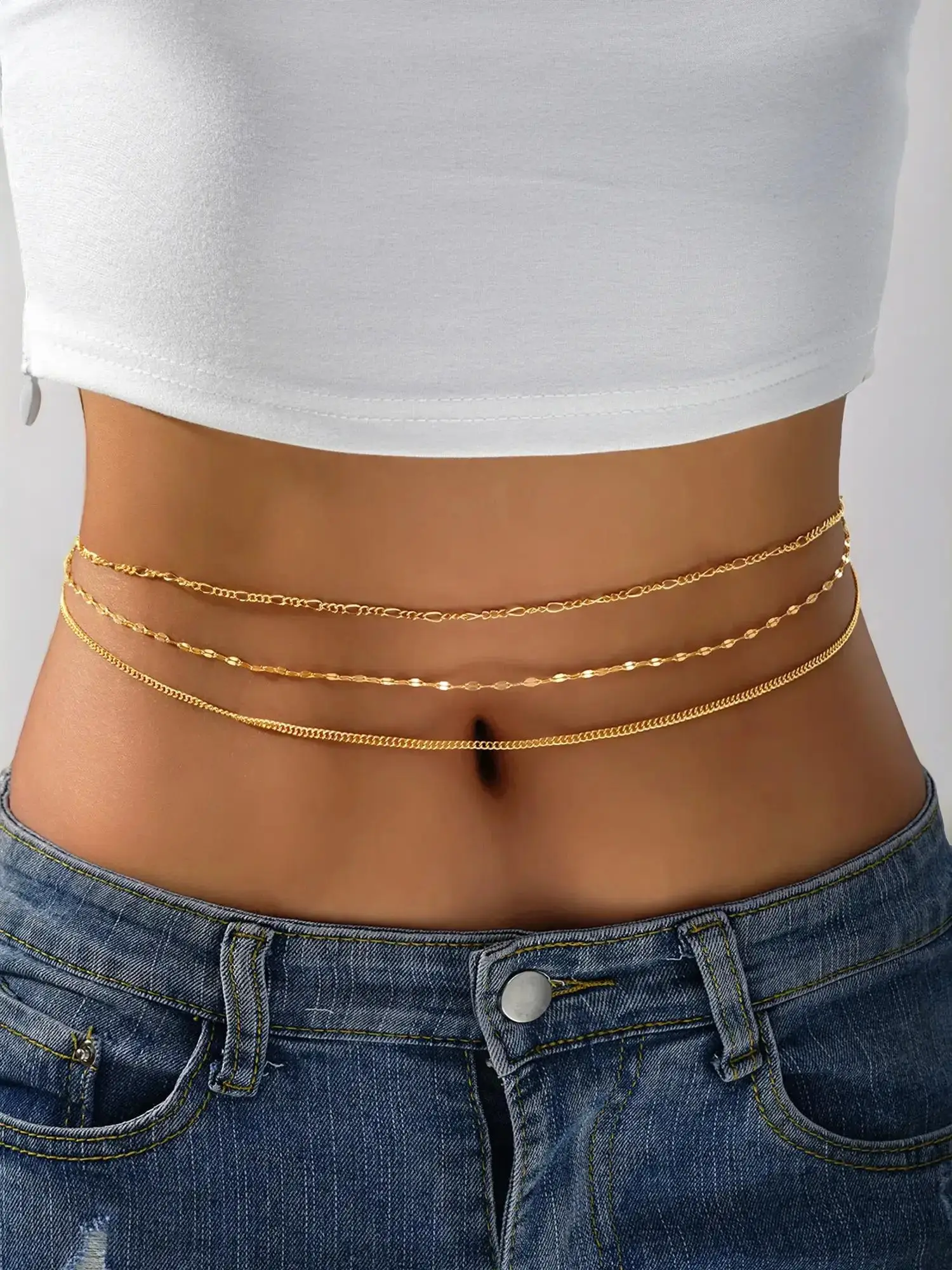 Women's Simple Style Minimalist Waist Chain, Fashion Accessories for Party, Daily Clothing Decor, Trendy Modern All-match & Exquisite Jewelry for Beac