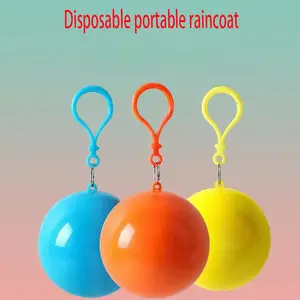 Portable Disposable Raincoat Set, Compact Ball Pouch Design, Outdoor Travel & Rafting Essentials, Emergency Waterproof Attachment