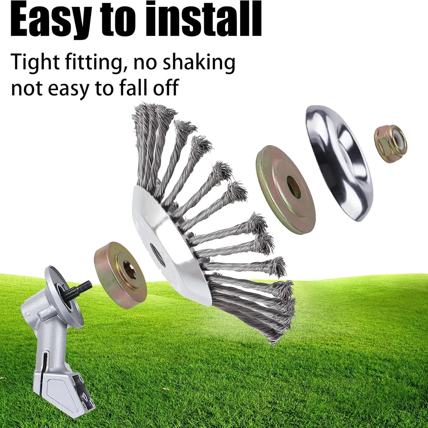 8/9/10 Inch Wire Trimmer Blade, Steel Wire Cutting Head, Rotating Brush Weed Removal, Compatible with Garden Grass Cutter, Grass Trimmer Accessories, Tool
