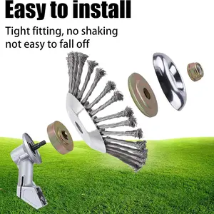 8/9/10 Inch Wire Trimmer Blade, Steel Wire Cutting Head, Rotating Brush Weed Removal, Compatible with Garden Grass Cutter