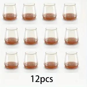 12 Piece Non-Slip Transparent Chair Leg Covers, Large Round Floor Protectors, Silicone Chair Leg Floor Protectors for Dining Room, Hotel, Cafe