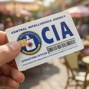 (2 Pack) Funny CIA Badge Debit Card Skin High-Quality Vinyl Decal Credit Card Cover Scratch-Resistant Water-Resistant Everyday Accessories