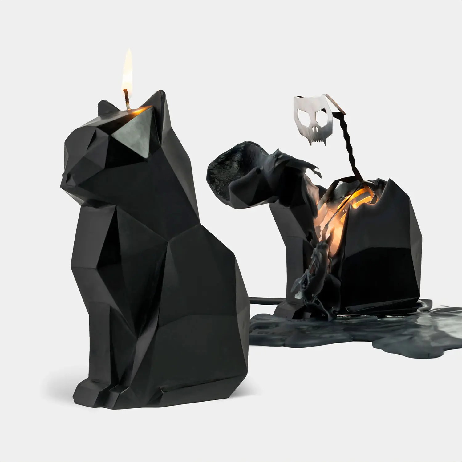 PyroPet Skeleton Candle - Kisa (Cat) - Black | Metallic Skeleton | Unique Skeleton Reveal | 20hr Burn
