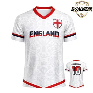 GOALWEAR - Personalized England 2026 Soccer Jersey, Custom Name Number Football Jersey,V-Neck England Flag Game Day Shirt,England Fan Jersey, Great Gift for Players and Fans, Soccer Lover Outfit Idea