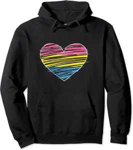 Pansexual Flag Heart LGBT Queer Pan Gift Proud Pansexual Pullover Hoodie - Folusoal Shop 38B094YLSBV1