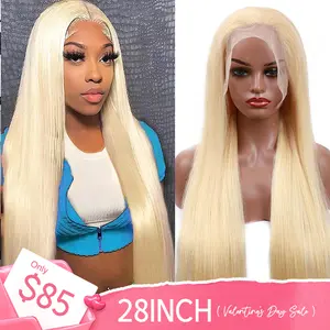 eullair Hair 180% #613 Blonde Straight  Hair Wigs 13x6 Transparent Frontal Wig Undetectable Lace