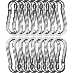 30 3" Heavy Duty Spring Snap Hook, M8 5/16" Gaanized Steel Snap Hook Carabiner Quick Link Carabiner Clip, 500LBS Holding Capacity Quick Link Keychain for Swing Hammock Gym Outdoor
