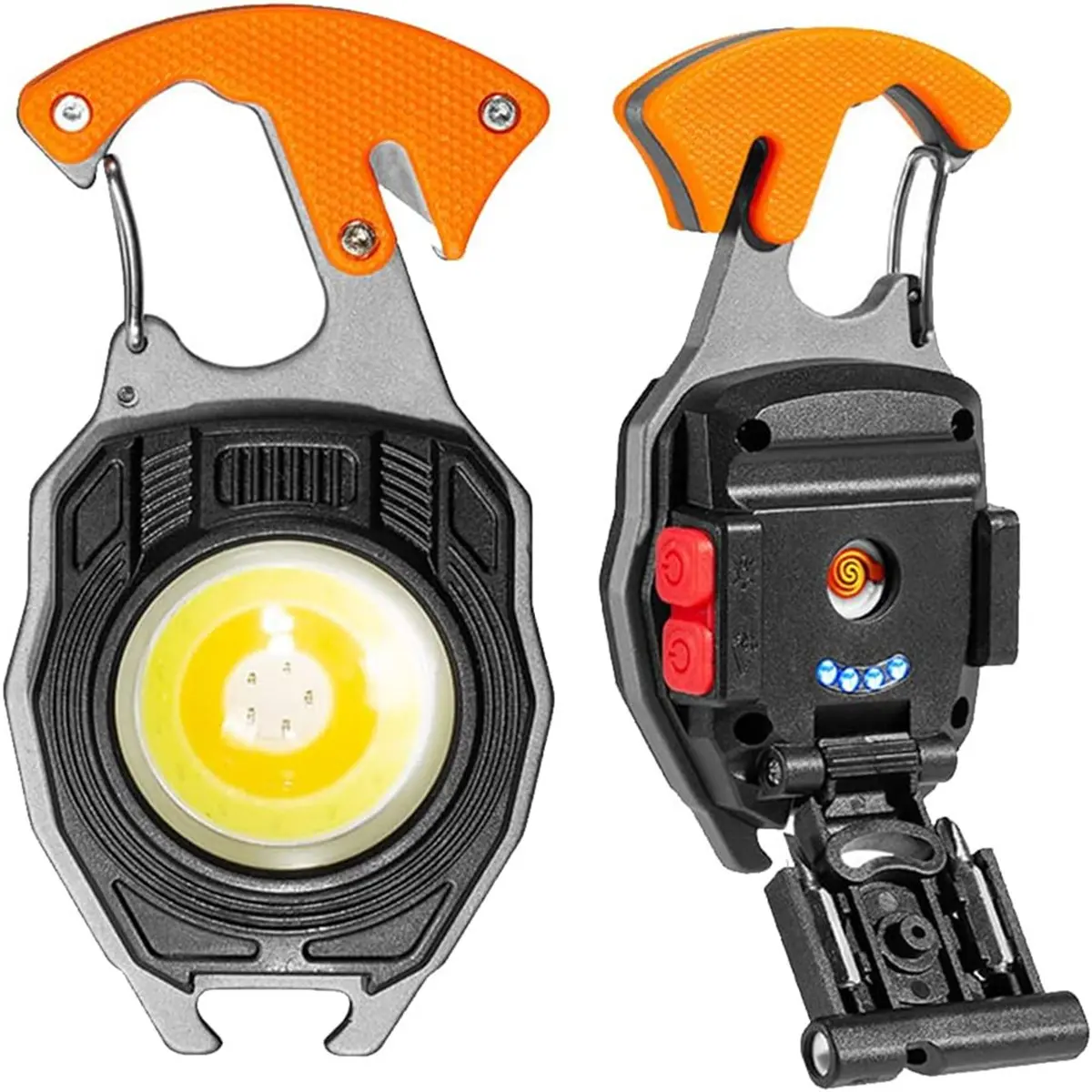 Multi functional COB keychain flashlight for outdoor camping and hiking, lifeguard