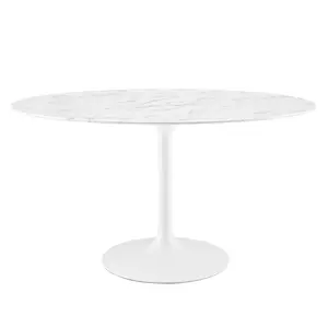 Lippa 54" Oval Artificial Marble Dining Table