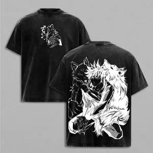 Fushiguro Megumi Tee Washed – Jujutsu Kaisen: Execution The Culling Game Vintage Oversized Heavy Cotton Anime Manga T-Shirt, Double Printed Front & Back Retro Unisex Streetwear Graphic Top, JJK Sorcerer Edition