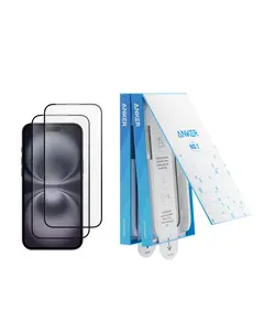 Screen Protector, Bubble-and-Dust-Free iPhone HD Tempered Glass, Durable and Drop-Proof with 9H Hardness, Easy Installation Exclusively for iPhone 16 6.1-Inch (2-Pack)