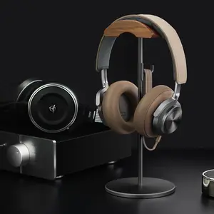 Headphone Stand Black Walnut Wood & Aluminum Base