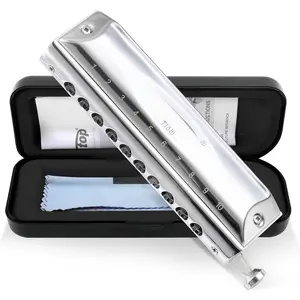 Chromatic Harmonica Key of C,10 Holes 40  Professional Mouth Organ with Slide for Adults, Professionals and Students by  as a