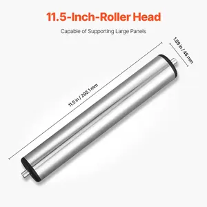 2-Pack Roller Stands, 250 lbs Load Capacity, 27-43 in Adjustable Height, Folding Heavy Duty with Polished Steel Roller Head & Edge Guides, for Table Saw Outfeed Woodworking Extension Support