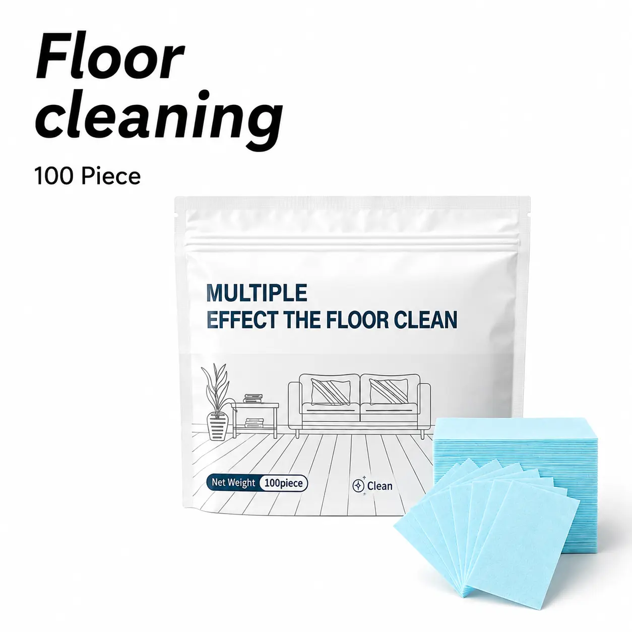 100-Piece Household Floor Cleaning Tablets, Antibacterial Deodorizing Cleaning Products for Daily Use, Multi-Purpose All-Purpose Freshening Floor Cleaners for Hardwood, Laminate, Tile, Multi Purpose Cleaner