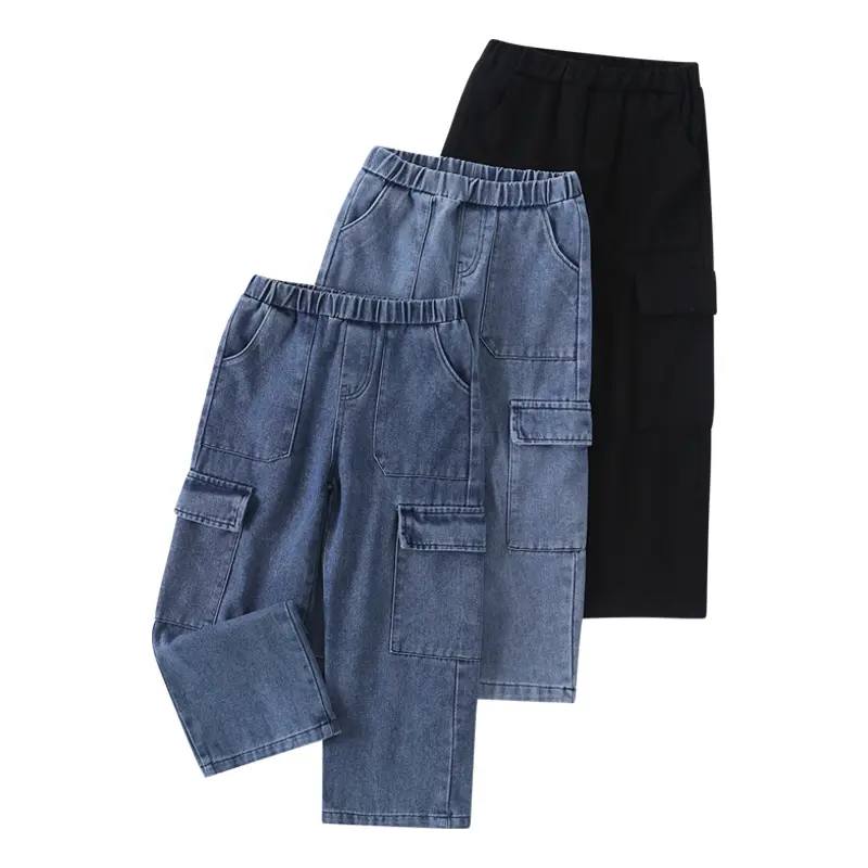 3-piece #Summervibes Best-selling  sets for boys for Summer; stylish and versatile holiday outfits; boys' pants with pockets; baby pants; cute kids' jeans Combined Set Fashion Set