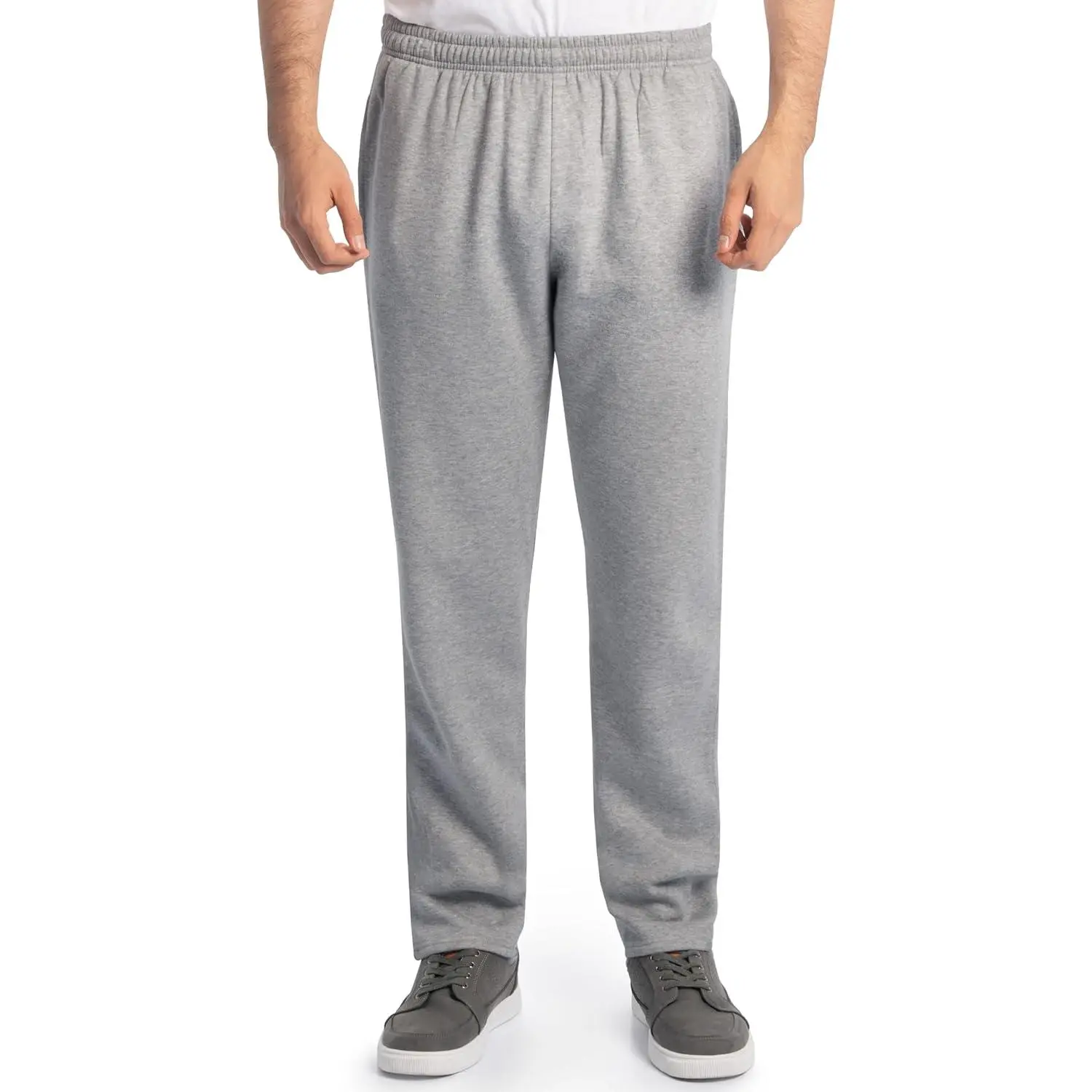 Men's Eversoft Fleece Open Bottom Sweatpants with Pockets, Relaxed Fit, Moisture Wicking, Breathable
