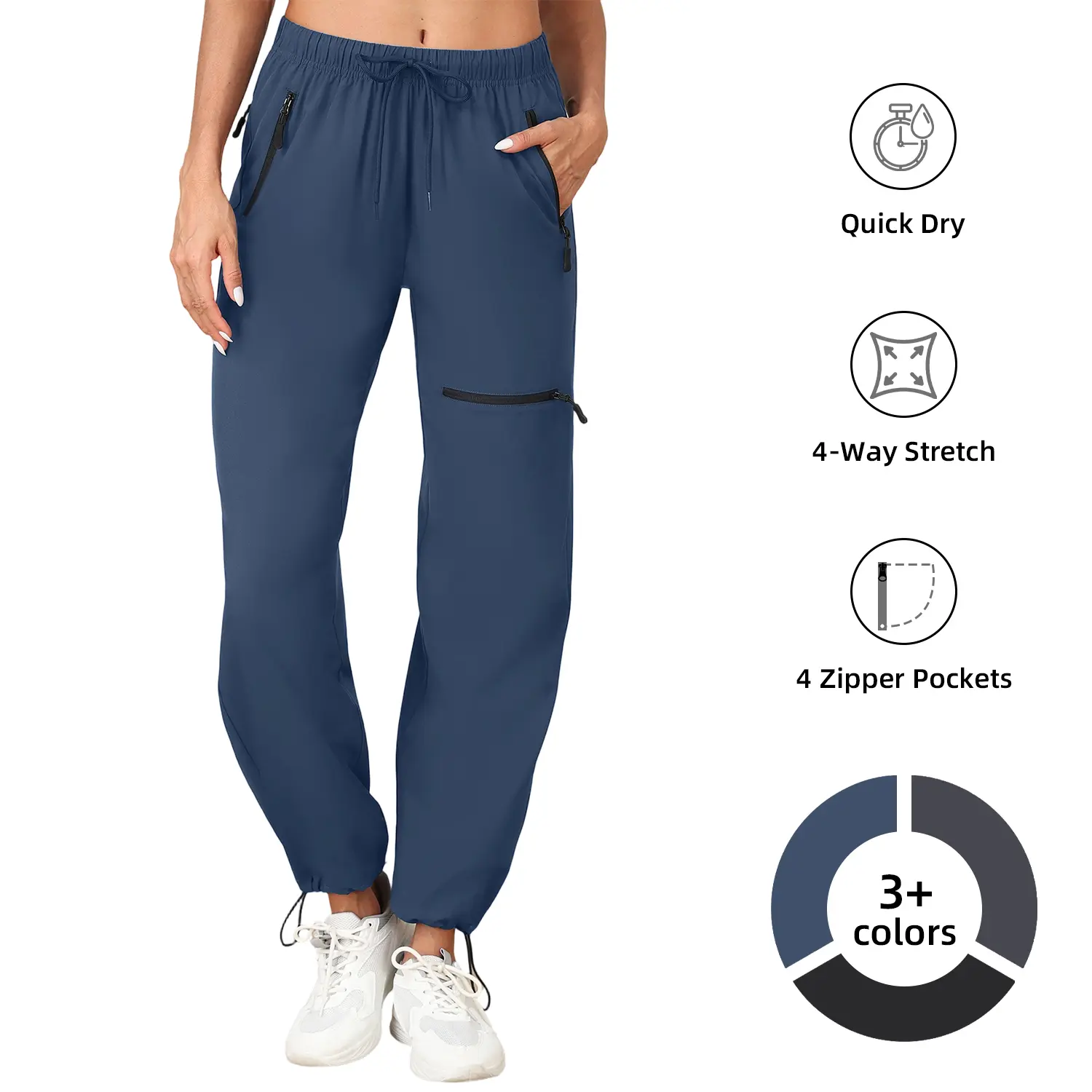 Women's Hiking Pants Quick Dry Lightweight Cargo Pants casual Zipper Pockets Golf Travel Work Camping