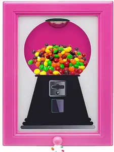 Home Essentials,handy Candy Frame,Candy Dispenser Wall Mounted Picture Frame, for candy, nuts, dog and cat treats. Hang it on the wall or place it on a table (Pink)