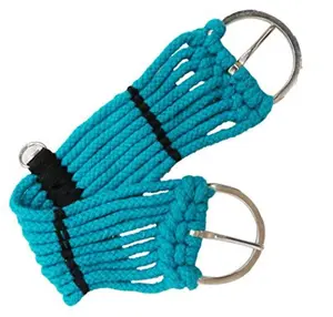 Mini/Pony Teal 9 Strand Braided Rope Cinch w/ Center D Rings