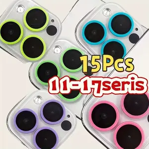 15pcs Night Glow Ceramic Eagle Eye Mobile Phone Lens Film, HD Scratch-Resistant, Multiple Colors, Perfect Gift for Friends and Colleagues, Accessories