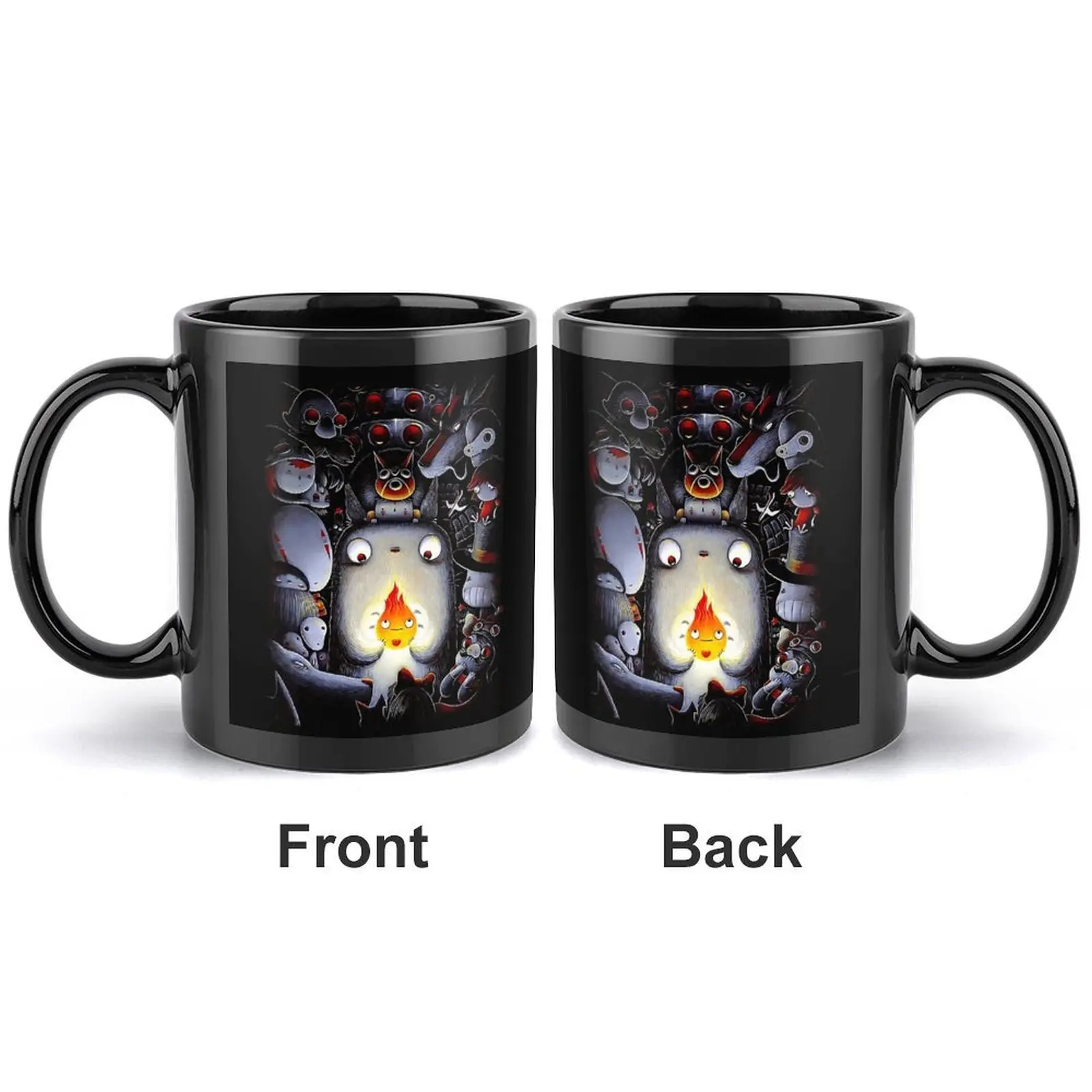 11Oz Ceramic Coffee Mug with Totoro And Fireflies Design, Perfect for Home Use, Office, Or Outdoor Display Cup, Unique Gift Idea for Any Occasion