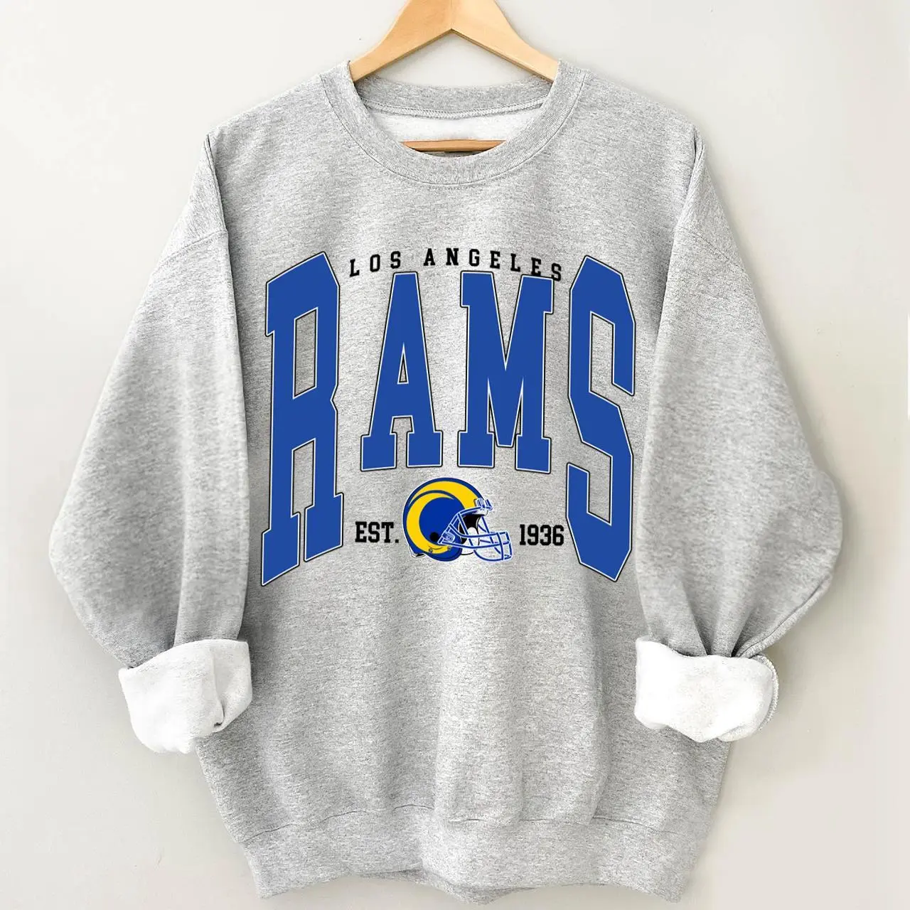 Vintage Los Angeles Football Crewneck Sweatshirt, Los Angeles Football Fan Gifts Sweatshirt, Unisex Gifts For Football Fan