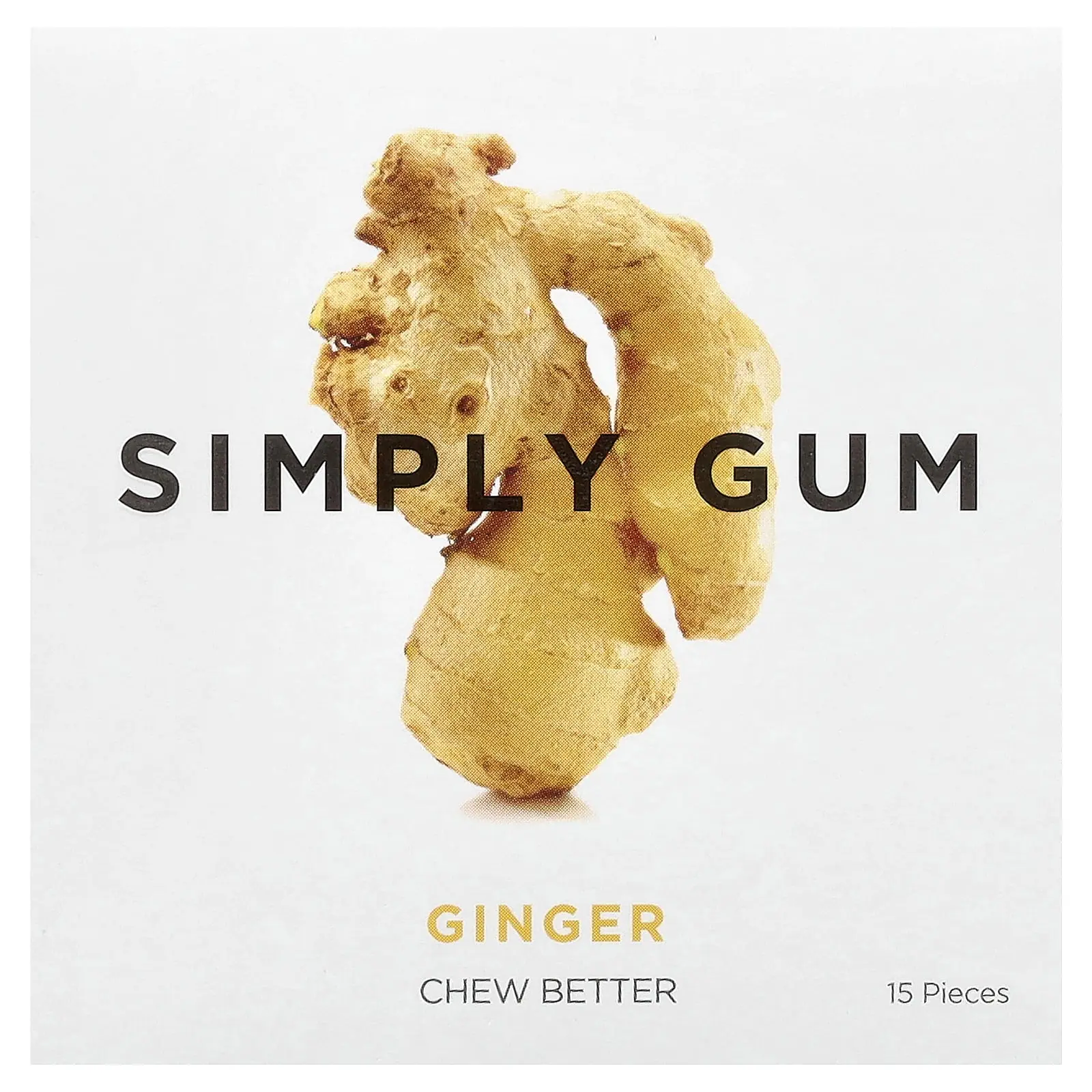 Simply Gum Chewing Gum, Ginger , 15 Pieces