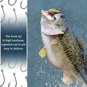 10PCS High-Carbon Steel Circle Hooks Barbed Fishing Hooks with Holes, Freshwater and Saltwater Fishing Hooks for Tuna, Catfish, Bass