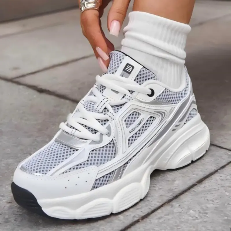BAASPLOA Women's Chunky Platform Sneakers - Lightweight Breathable Mesh Upper, Non-Slip Athleisure Women's Shoes for Outdoor Walks & Daily Walking Style