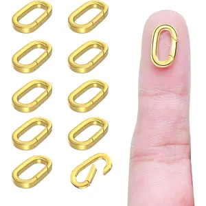 10 pieces of oval lock buckles, necklace buckles and closure spring ring buckles, necklace reinforcement connectors, used for DIY jewelry necklace bracelet production