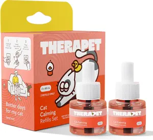 TherapetMD Cat Calming Diffuser Refill Kit (2-Pack, 60-Day Supply) – Cat Pheromone Refill for Stress, Pee Spraying, Fighting, Aggression, Meowing & Scratching – Use with TheraPet MD Diffuser