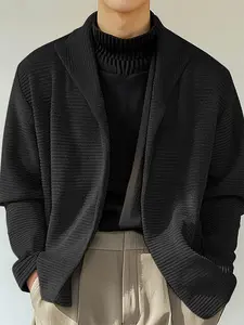 INCERUN Men Cardigan Knitwear Menswear Spring Autumn Fashion Knitted Male Pullovers Streetwear Solid Lapel Long Sleeved Outerwear Workwear