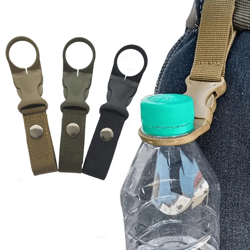 Outdoor Water Bottle Holder, Portable Lightweight Hanging Buckle Clip (1 or 3 Count), Suitable for Camping, Hiking, Mountaineering and Travel